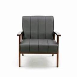 EONLION Armchair Stylish Living Room Accent Chair Wood Frame Armchair in Grey