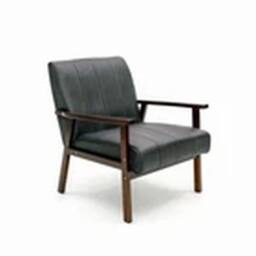 EONLION Armchair Stylish Living Room Accent Chair Wood Frame Armchair in Grey - thumbnail 2