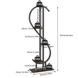 Havendro 5-Tier S-Shaped Corner Plant Stand Outdoor Planter Shelving in Black - thumbnail 2
