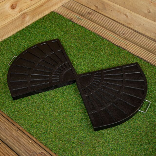 Samuel Alexander 2 Piece 14kg Black Hanging Banana Cantilever Garden Parasol Base Weights - image 1