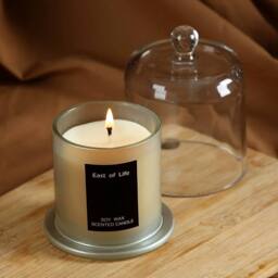Garden Sanctuary Soy Wax Scented Candle Lychee & White Tea in Grey - thumbnail 2