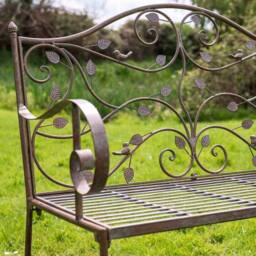 Ascalon Design Ltd Woodland Bench - L105 x W55 x H96 cm - Green Rust in Brown - thumbnail 2