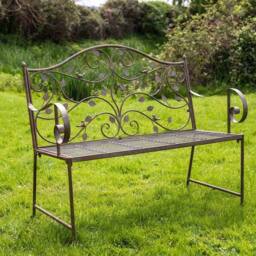 Ascalon Design Ltd Woodland Bench - L105 x W55 x H96 cm - Green Rust in Brown - thumbnail 1