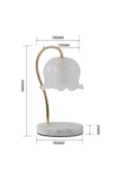 H&O Direct Flower-Shaped Glass Bedside Lamp Candle Warmer - thumbnail 4