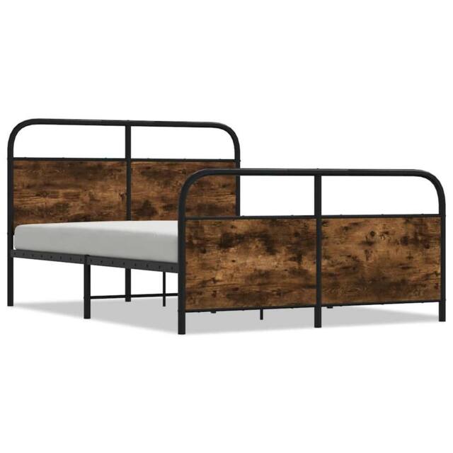 Berkfield Home Bed Frame Without Mattress 120x190 cm Small Double Smoked Oak Wood in Brown - image 1