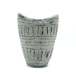 KDMD Wide Neck Shaped Vase - Cream 22cm - thumbnail 1