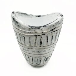 KDMD Wide Neck Shaped Vase - Cream 22cm - thumbnail 2