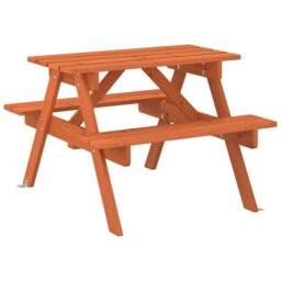Berkfield Home Picnic Table for 4 Kids with Umbrella Hole Solid Wood Fir in Brown - thumbnail 6