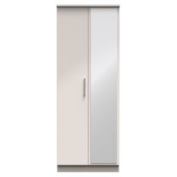 Ready Assembled 2 U Windsor Tall 2 Door Mirrored Wardrobe (Ready Assembled) in Taupe - thumbnail 1