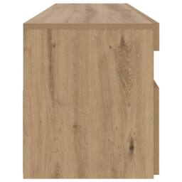 Berkfield Home TV Cabinet with LED Lights Artisan Oak 90x35x40 cm Engineered Wood in Brown - Size: 90 x 35 x 40 cm - thumbnail 8