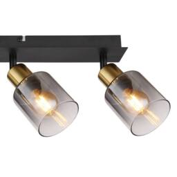 Netlighting Hollsy Ceiling Spotlight Bar Matt Black Smoke Glass Shade 4x E14 - thumbnail 5