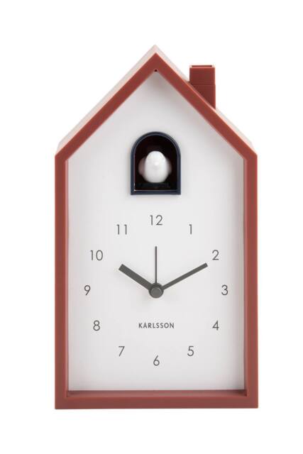 PRESENT TIME Karlsson Alarm Clock Modern Cuckoo - Red Ochre - image 1