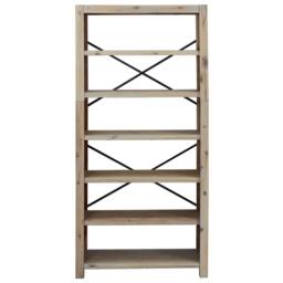 Berkfield Home 6-Tier Bookcase 80x30x170 cm Solid Wood Acacia in Brown - Size: 80 x 30 x 170 cm - thumbnail 3