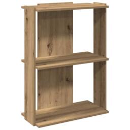 Berkfield Home Bookcase 3-Tier Artisan Oak 60x30x80 cm Engineered Wood in Brown - Size: 60 x 30 x 80 cm - thumbnail 1