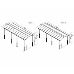 Palram Alpine Carport Kit 8500 RV - L863 x W352 x H307 - Grey - thumbnail 8
