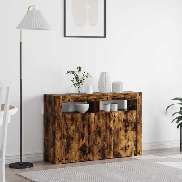 Berkfield Home Sideboard Smoked Oak Engineered Wood 116 x 30 x 75 cm in Brown - image 1