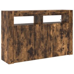 Berkfield Home Sideboard Smoked Oak Engineered Wood 116 x 30 x 75 cm in Brown - thumbnail 2