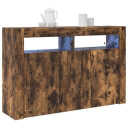 Berkfield Home Sideboard Smoked Oak Engineered Wood 116 x 30 x 75 cm in Brown - thumbnail 3