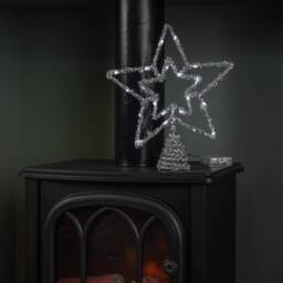 Samuel Alexander Battery Powered Silver Star Tree Topper with White Multi-Action LEDs - thumbnail 7