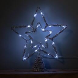 Samuel Alexander Battery Powered Silver Star Tree Topper with White Multi-Action LEDs - thumbnail 4