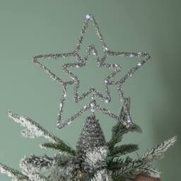 Samuel Alexander Battery Powered Silver Star Tree Topper with White Multi-Action LEDs - thumbnail 3