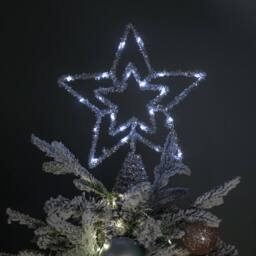 Samuel Alexander Battery Powered Silver Star Tree Topper with White Multi-Action LEDs - thumbnail 2