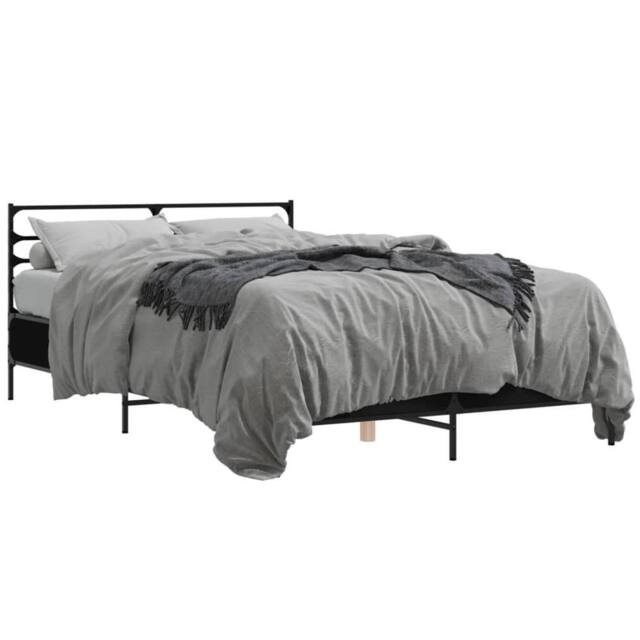 Berkfield Home Bed Frame without Mattress Black 120x200 cm - Size: Small Double - image 1