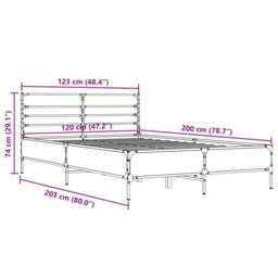 Berkfield Home Bed Frame without Mattress Black 120x200 cm - Size: Small Double - thumbnail 9