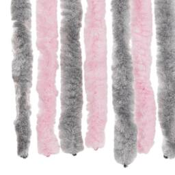 Berkfield Home Soft Fly Curtain Silver Grey & Pink 100x220 cm Chenille - thumbnail 6