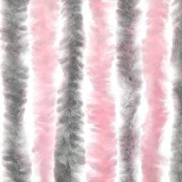 Berkfield Home Soft Fly Curtain Silver Grey & Pink 100x220 cm Chenille - thumbnail 5