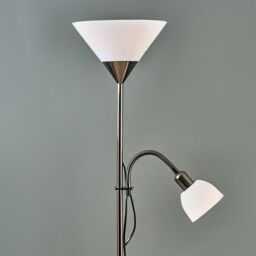 ValueLights Mozz Mother & Child Uplighter Floor Lamp with Adjustable Side Lamp in Black - thumbnail 3