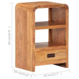 Berkfield Home Beautiful Bedside Table 40x30x60 cm Solid Acacia Wood Honey Finish in Brown - Size: 40 x 30 x 60 cm - thumbnail 8