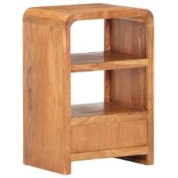 Berkfield Home Beautiful Bedside Table 40x30x60 cm Solid Acacia Wood Honey Finish in Brown - Size: 40 x 30 x 60 cm - thumbnail 5