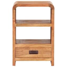 Berkfield Home Beautiful Bedside Table 40x30x60 cm Solid Acacia Wood Honey Finish in Brown - Size: 40 x 30 x 60 cm