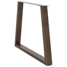 Berkfield Home Dining Table Legs V-Shape 3 pcs Natural Steel 90x(72-73.3) cm Steel in Brown - thumbnail 4