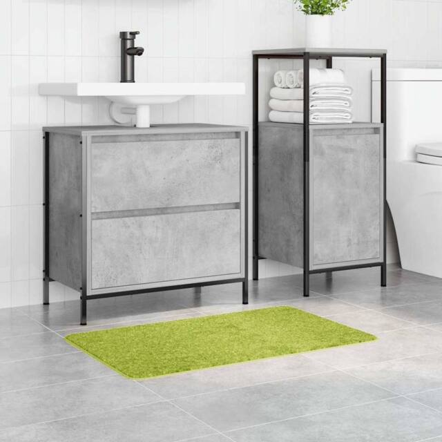 Berkfield Home Stylish Bath Mat Rectangular Green 50x80 cm Polypropylen Non-Slip - Size: Medium - image 1