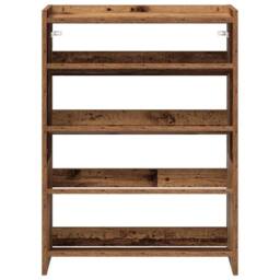 Berkfield Home Shoe Rack Old Wood 60x25x81 cm Engineered Wood in Brown - Size: 60 x 25 x 81 cm - thumbnail 4