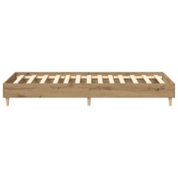 Berkfield Home Bed Frame No Mattress Artisan Oak 75x190 cm Small Single Engineered Wood in Brown - thumbnail 6