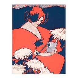 Artery8 Ethel Reed Framed Wall Art The Penny Magazine Cover Woman Reading in Red - Size: A4 - thumbnail 3