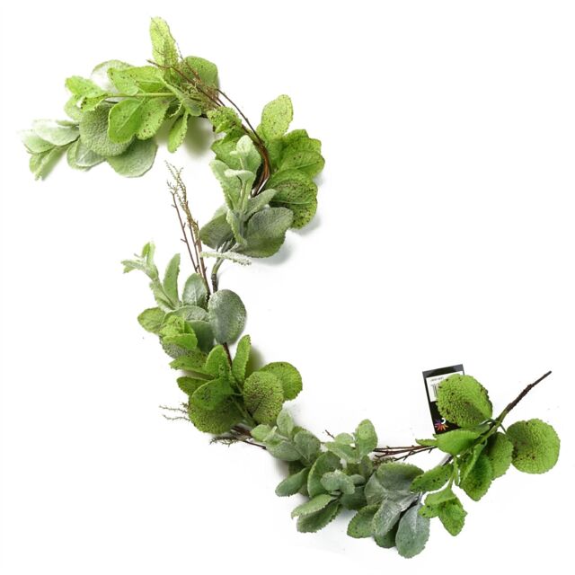 Leaf 125cm Artificial Hanging Trailing Mint Garland Plant in Green - image 1