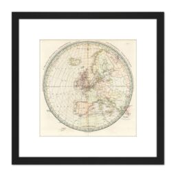 Artery8 Map Andrews 1797 Political Historical Commercial Europe 8X8 Inch Square Wooden Framed Wall Art Print Picture with Mount in Black - thumbnail 1