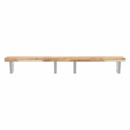 Berkfield Home Elegant Basin Shelf Wall Mounted Steel & Solid Wood Acacia in Brown - thumbnail 4