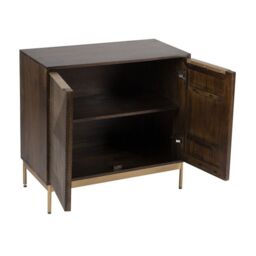 Jaipur Furniture Ltd Zaine Carving Small Sideboard - Mango Wood - L40 x W80 x H76 cm - Dark Finish - Assembly Required in Brown - thumbnail 3