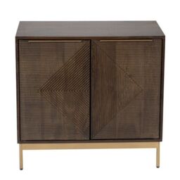 Jaipur Furniture Ltd Zaine Carving Small Sideboard - Mango Wood - L40 x W80 x H76 cm - Dark Finish - Assembly Required in Brown - thumbnail 4