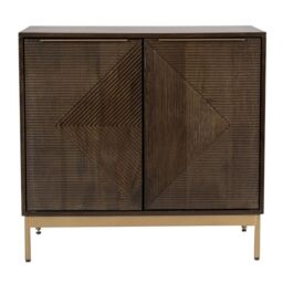 Jaipur Furniture Ltd Zaine Carving Small Sideboard - Mango Wood - L40 x W80 x H76 cm - Dark Finish - Assembly Required in Brown - thumbnail 2