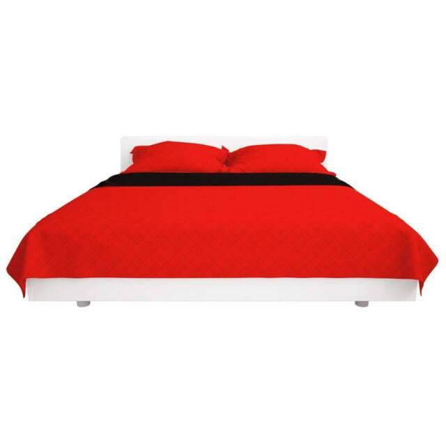 Berkfield Home Decorative Double-sided Quilted Bedspread Red & Black 220x240 cm - image 1