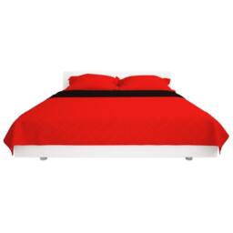 Berkfield Home Decorative Double-sided Quilted Bedspread Red & Black 220x240 cm - thumbnail 1