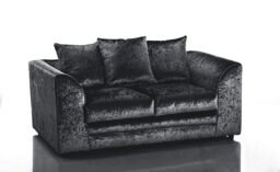 Snugg Furniture UK Limited Aurora Crushed Velvet 2 Seater Sofa in Black - thumbnail 1