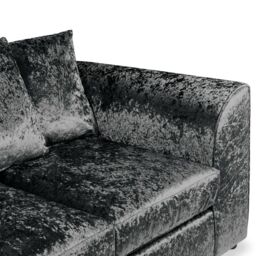 Snugg Furniture UK Limited Aurora Crushed Velvet 2 Seater Sofa in Black - thumbnail 2