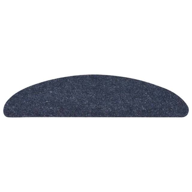 Berkfield Home Self-adhesive Stair Mats 10 pcs Blue 56x17x3 cm Needle Punch - Size: Medium - image 1